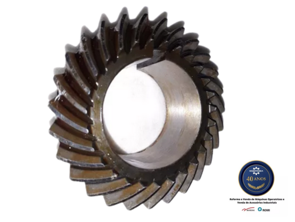 Conjunto de Engrenagem Cônica Helicoidal P21690+P21689 - Cabeçote Vertical Fresadora Romi U30 - Image 6