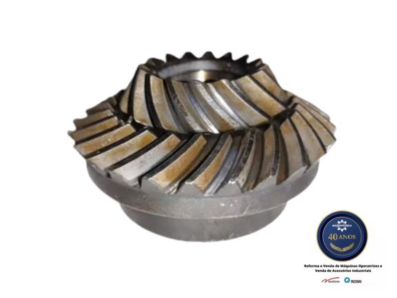 Conjunto de Engrenagem Cônica Helicoidal P21690+P21689 - Cabeçote Vertical Fresadora Romi U30 - Image 7