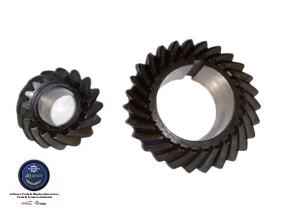 Conjunto de Engrenagem Cônica Helicoidal P21690+P21689 - Cabeçote Vertical Fresadora Romi U30 - Image 2